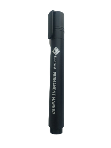 BI-TRUST Permanent Marker Chisel Black (Pack Of 12 Pc)