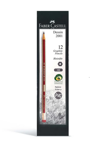 Faber Castell Pencil -HB , 12 Pencils , With Eraser
