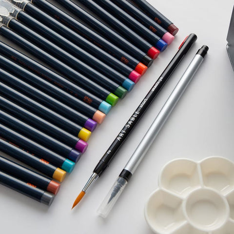 Akashiya Sai Watercolor Brush Pen & Drawing Set (CA550S-DE)