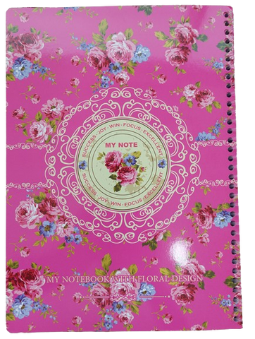 CLASS FANCY FLOWER SPIRAL NOTEBOOK-A4 , 100 Sheets