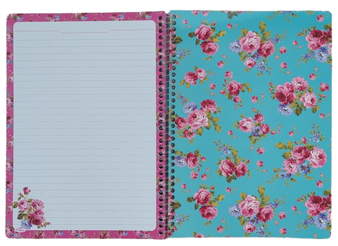 CLASS FANCY FLOWER SPIRAL NOTEBOOK-A4 , 100 Sheets