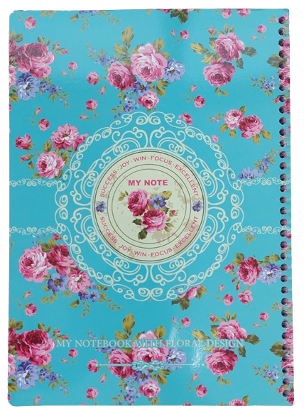 CLASS FANCY FLOWER SPIRAL NOTEBOOK-A4 , 100 Sheets