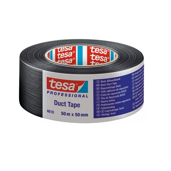 Tesa Duct Tape, 50m x 50mm, Black.