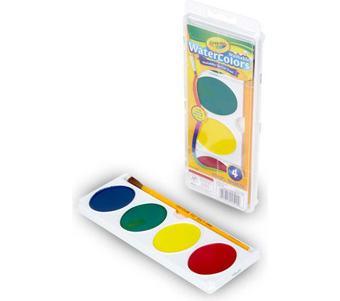 Crayola Jumbo Washable Water Colors 4 & Brush 53-0500
