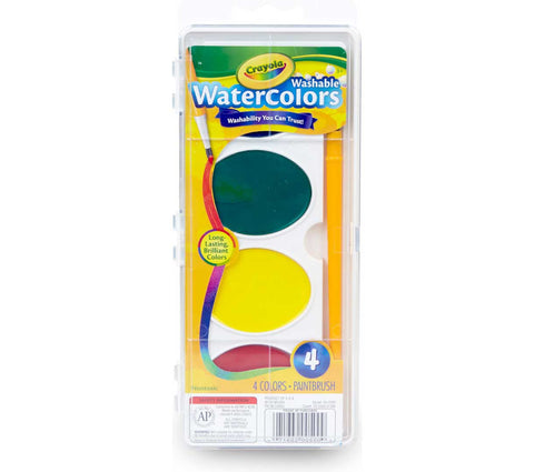 Crayola Jumbo Washable Water Colors 4 & Brush 53-0500