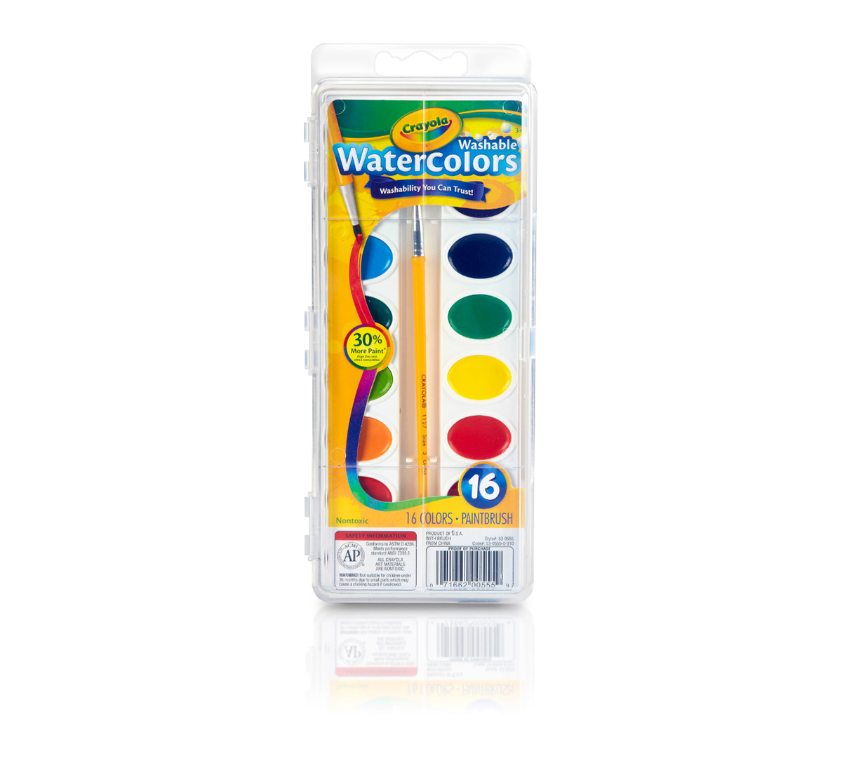 Crayola Washable Watercolors,16 Count 53-0655
