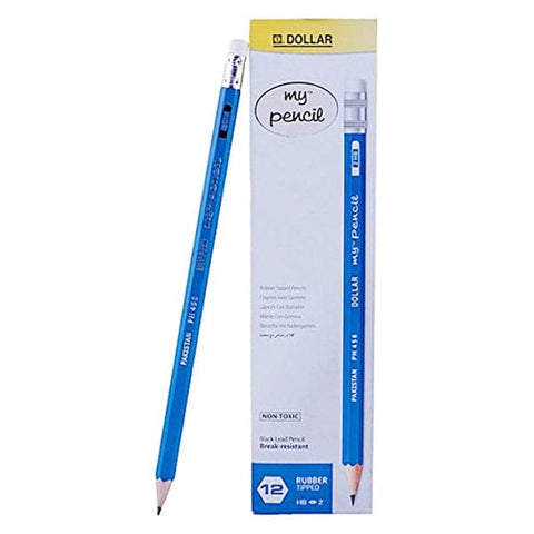 Dollar My Pencil with Eraser Pack of 12 Blue
