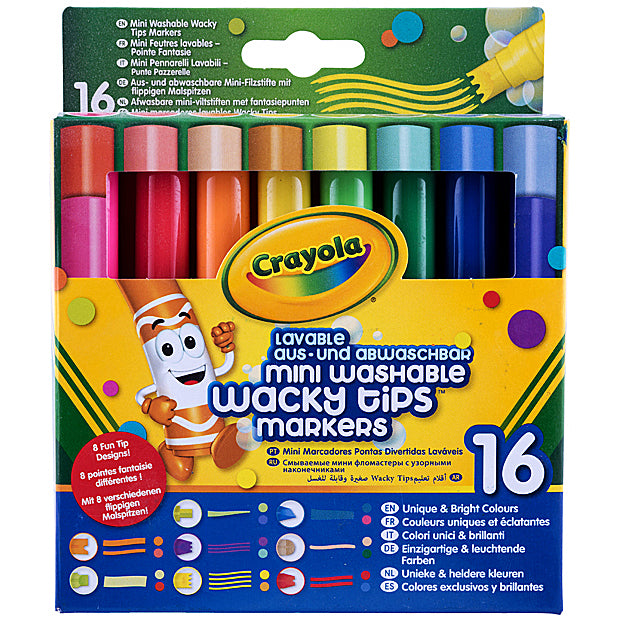 Crayola - 16 Mini Washable Wacky Tips Markers.