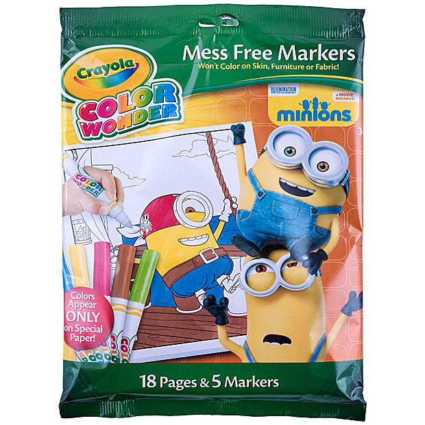 Crayola Color Wonder Coloring book with markers Minions.