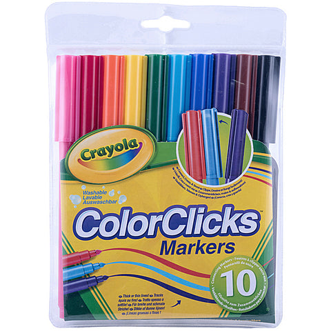 Crayola - 10 COLOR CLICKS MARKERS.