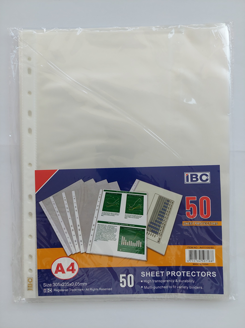 IBC Sheet Protectors Pack of 50 Pcs