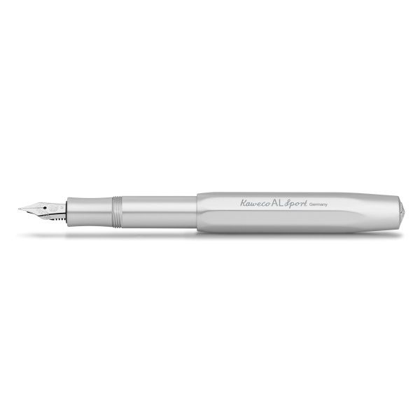 Kaweco AL SPORT Fountain Pen, Silver, with Medium Nib (0.9 mm).