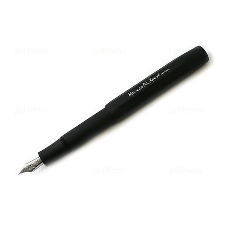 Kaweco AL SPORT Fountain Pen, Black, with Medium Nib (0.9 mm).