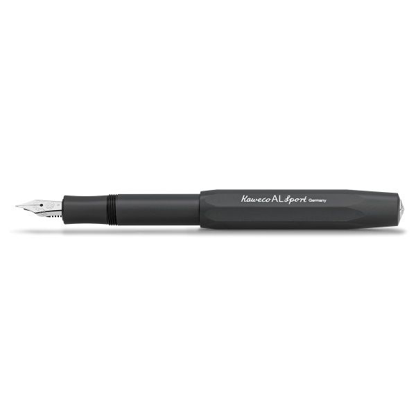Kaweco AL SPORT Fountain Pen, Black, with Fine Nib (0.7 mm).