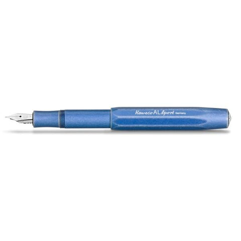 Kaweco AL SPORT Stonewashed Fountain Pen, Blue, with Medium Nib (0.9 mm).