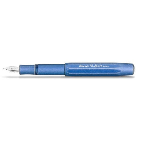 Kaweco AL SPORT Stonewashed Fountain Pen, Blue, with Fine Nib (0.7 mm).