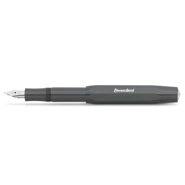 Kaweco SKYLINE SPORT Fountain Pen, Grey, with Broad Nib (1.1 mm).