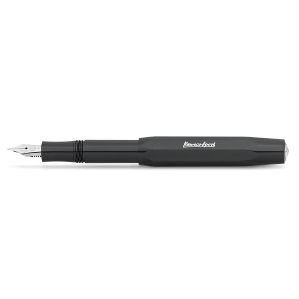 Kaweco SKYLINE SPORT Fountain Pen, Black, with Broad Nib (1.1 mm).