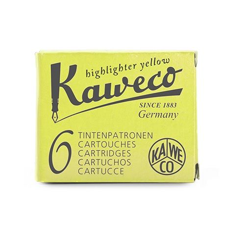 Kaweco Ink Cartridges 6 Pieces Glowing Yellow.