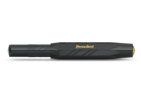 Kaweco CLASSIC SPORT Guilloche Fountain Pen, Black, with Extra Fine Nib (0.5 mm)