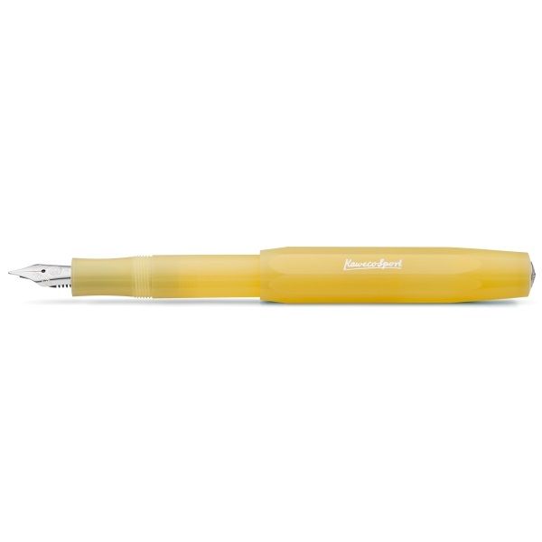 Kaweco FROSTED SPORT Fountain Pen, Sweet Banana, with Broad Nib (1.1 mm).