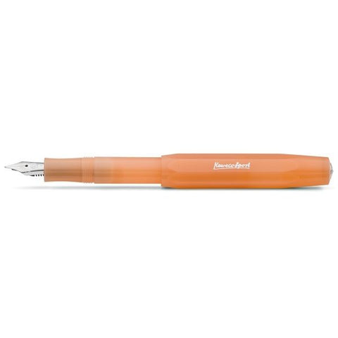 Kaweco FROSTED SPORT Fountain Pen, Soft Mandarine, with Broad Nib (1.1 mm).