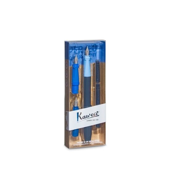 Kaweco Perkeo Calligraphy Set Blue (Nib Sizes: 1.1 Mm, 1.5 Mm, 1.9 Mm).