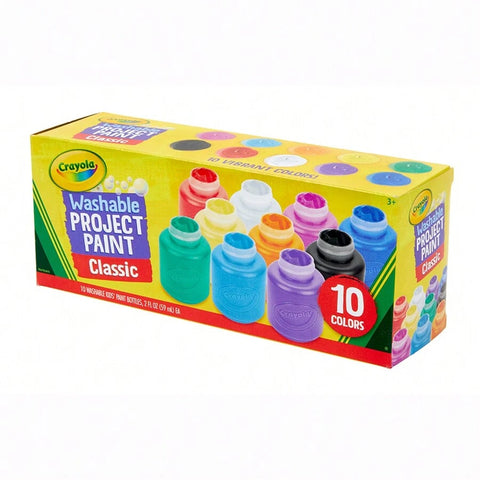Crayola Washable Project Paint 10 Vibrant Colours (59ml) EA