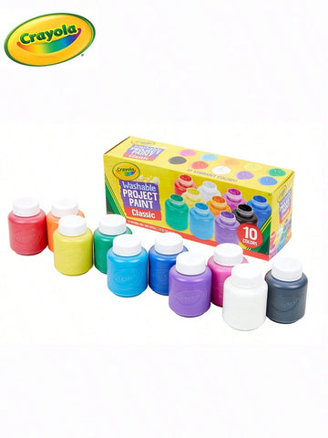 Crayola Washable Project Paint 10 Vibrant Colours (59ml) EA