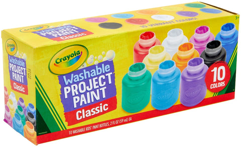 Crayola Washable Project Paint 10 Vibrant Colours (59ml) EA