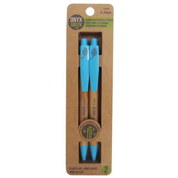 Onyx & Green Mechanical Pencil, Made From Bamboo And Recycled Plastic, 0.5Mm, Hb 2, Eco Friendly - 2 Pack (1404).