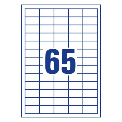 Avery Multipurpose Labels in A4 Sheet-White  650 Labels , W38 mm x H21.2 mm 3666-10