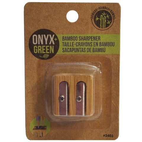 Onyx & Green Double Sharpener, Made From Bamboo (2403).