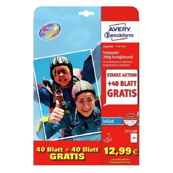 Avery Photo Paper Inkjet, A4, 250G, 80 Sheets Per Pack.