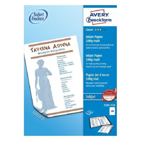 Avery Classic Inkjet Paper, A4, 150 Sheets Per Pack.