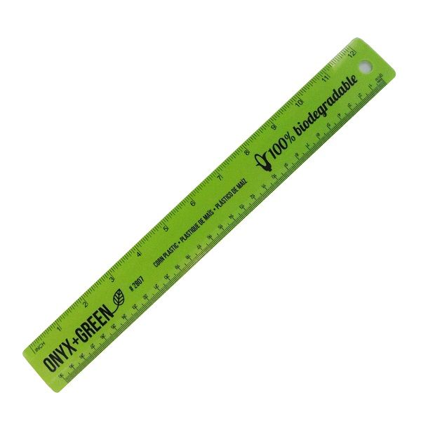 Onyx & Green Ruler 30Cm Made From Corn Plastic Eco Friendly (2807).