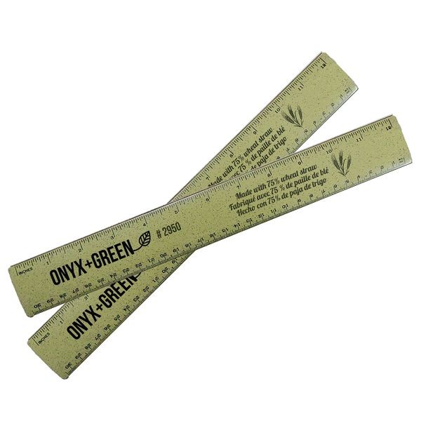 Onyx & Green Ruler 30Cm Made Of Wheat Straw Green (2950).