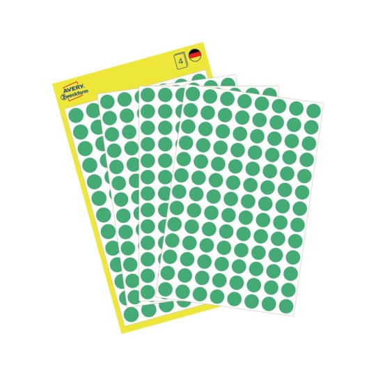 "Avery Dot stickers Ø 8 mm, green, permanent 416 Labels"