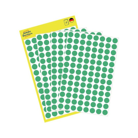 "Avery Dot stickers Ø 8 mm, green, permanent 416 Labels"