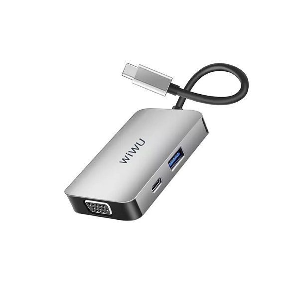 WIWU Alpha 5 in 1 USB-C Hub A513HVP, Gray.