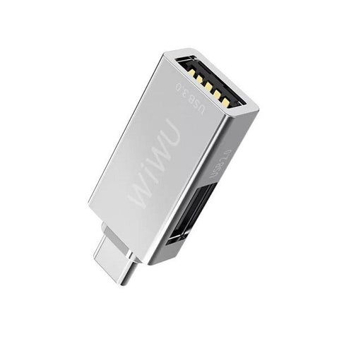 WIWU T02 USB Type-C Hub Zinc Alloy Case, Silver.