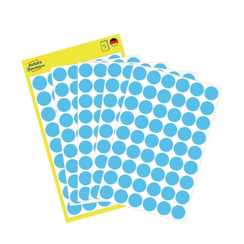 Avery Dot stickers Ø 12 mm, Blue, permanent 270 Labels 3142