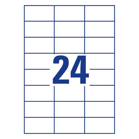 Avery Multipurpose Labels in A4 Sheet-White ,25+5 Extra Sheets ,W 70 mm x H 37 mm 6173