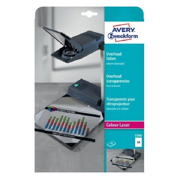 Avery Overhead Transparencies, A4, 20 Sheets Per Pack.