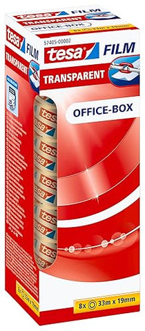 Tesa Film Transparent -8 Rolls , 33 m x 19 mm