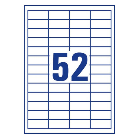 Avery Multipurpose Labels in A4 Sheet-White ,100 Sheets ,W 48 mm x H 21 mm 3650