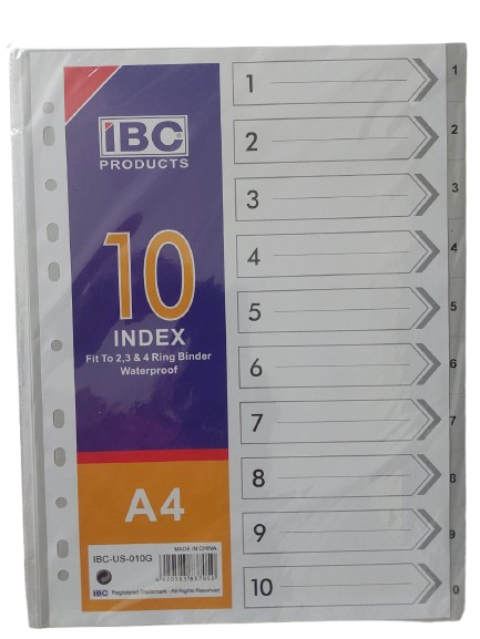 IBC Divider Plastic 1-10 Grey A4