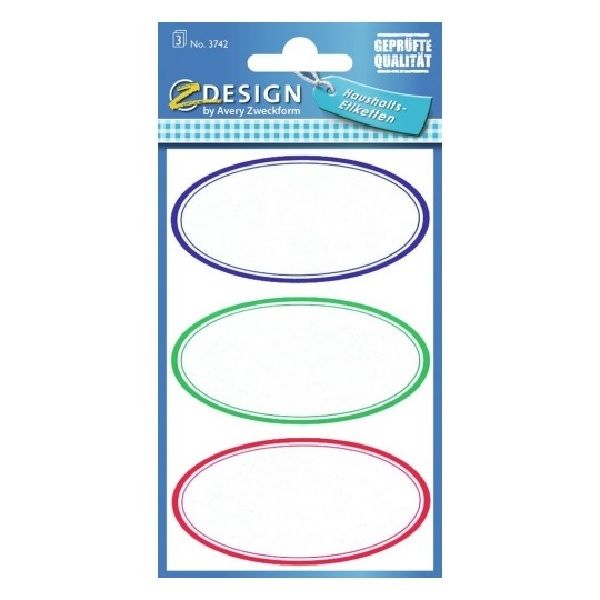 Avery Household Oval Frame Labels, 9 Labels Per 3 Pages.