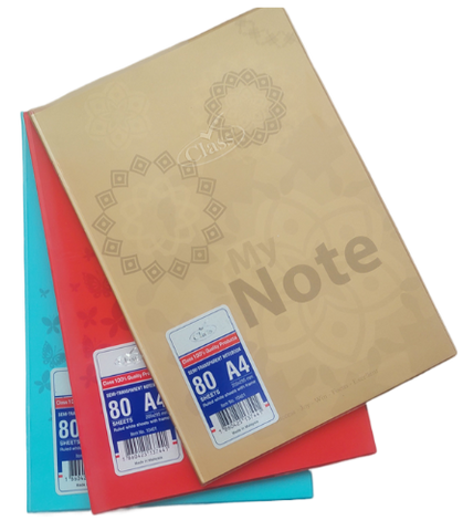 Class Note Book Semi Transparent 80 sheets A4 Ass Colours