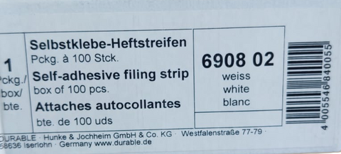 Durable Self Adhesive Plastic Fastener White 6908 02 (Pack Of 100 Pcs)
